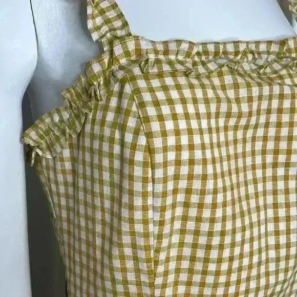 Lost+Wander Yellow Mimosa Ruffled Gingham Sleeveless Mini Dress - Picture 3 of 12
